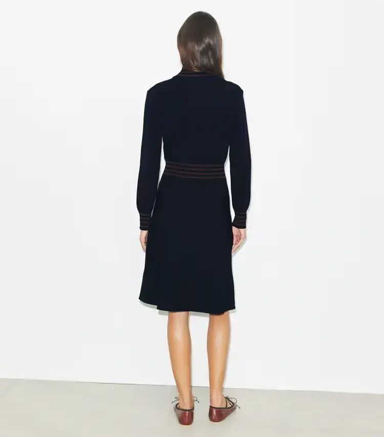 A-Line Turtleneck Zip Dress - Image 4